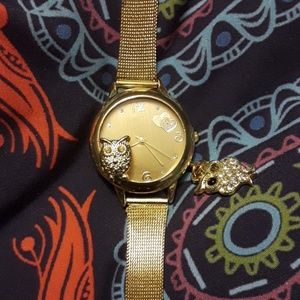 NWT 🌷LAST ONE🌻gold tone Owls watch
